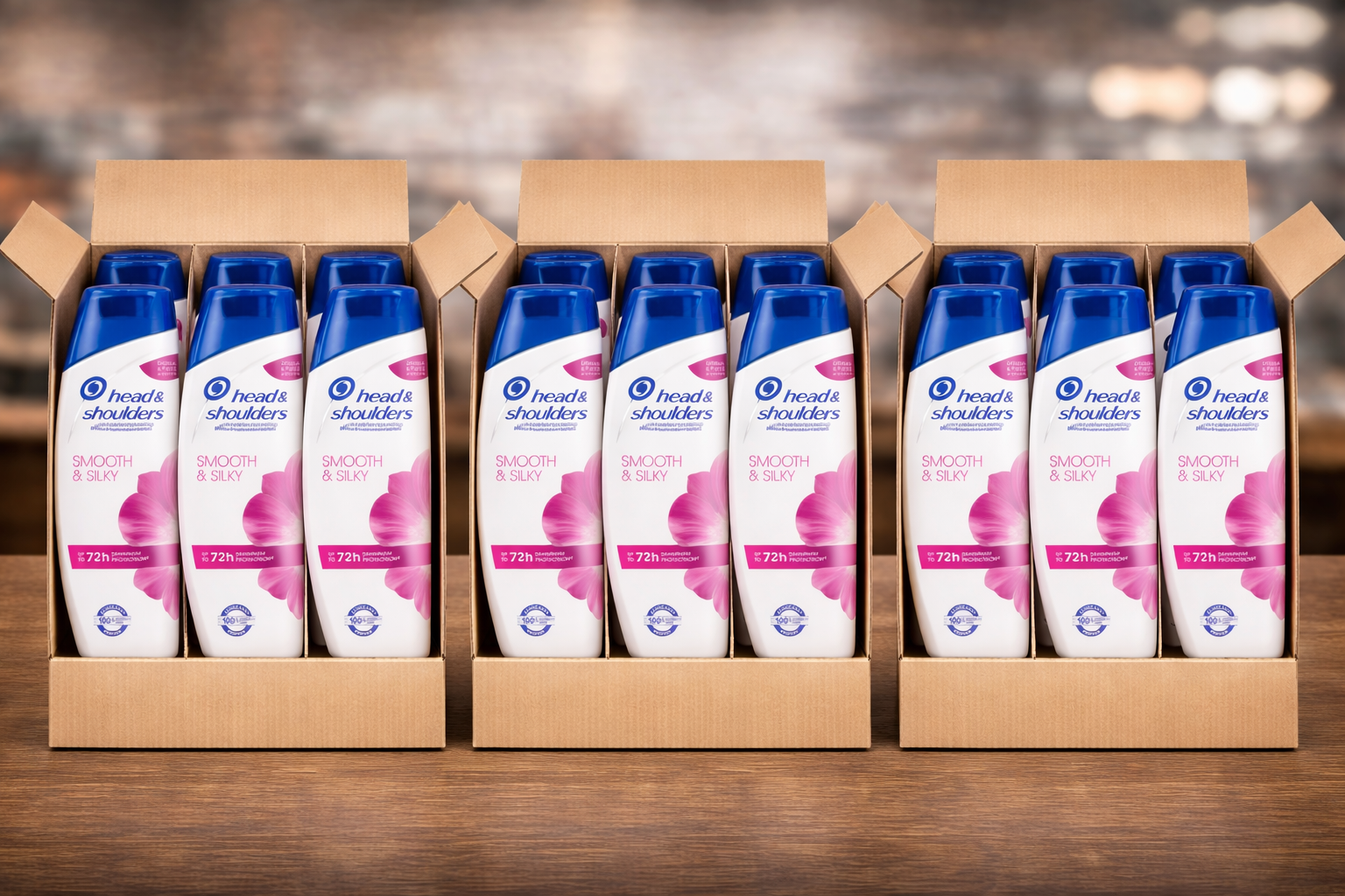 Head & Shoulders Smooth & Silky Anti-Dandruff Shampoo 400ml (18 Bottles) 3 Cases