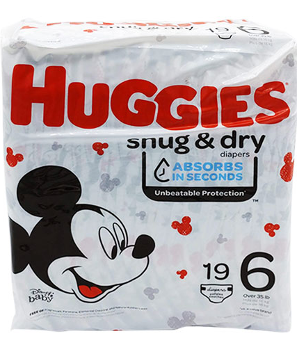 Huggies Snug & Dry Disposable Diapers – Size 6 (Case of 4 Packs, 19 Count Each)