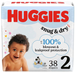 Huggies Snug & Dry Baby Diapers, Size 2 38 ct case of 4