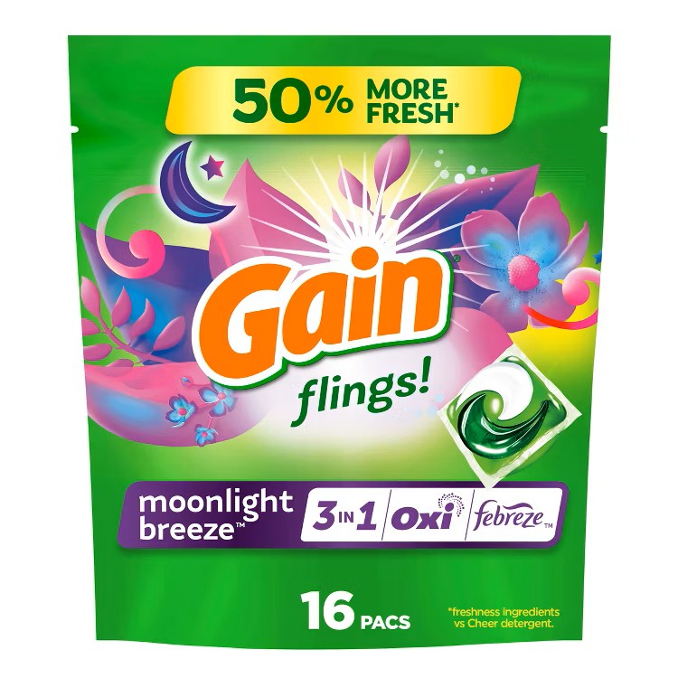 Gain Flings Laundry Detergent Pacs - Moonlight Breeze 16 ct