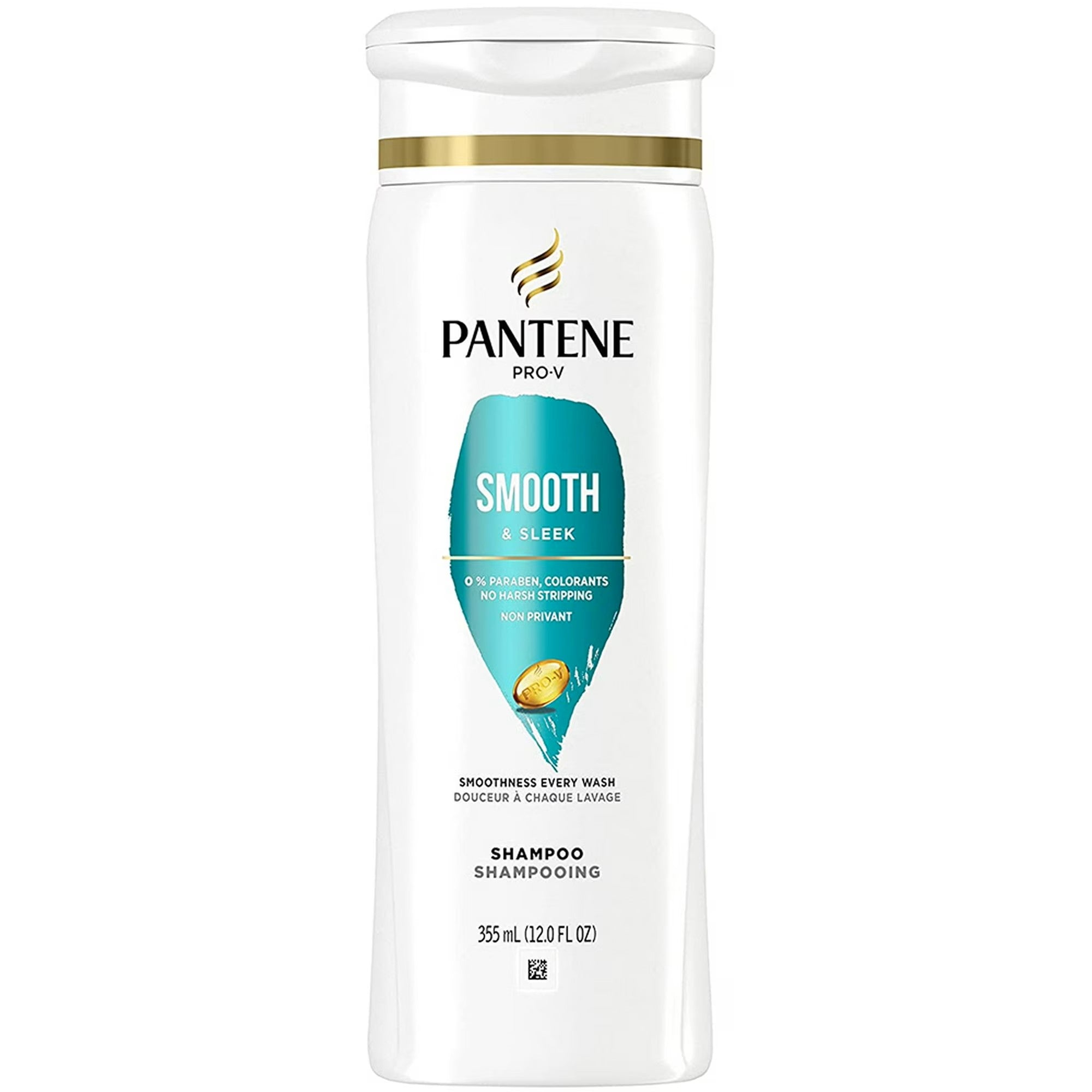 Pantene Smooth & Sleek 72Hr Smoothness Shampoo 12 oz